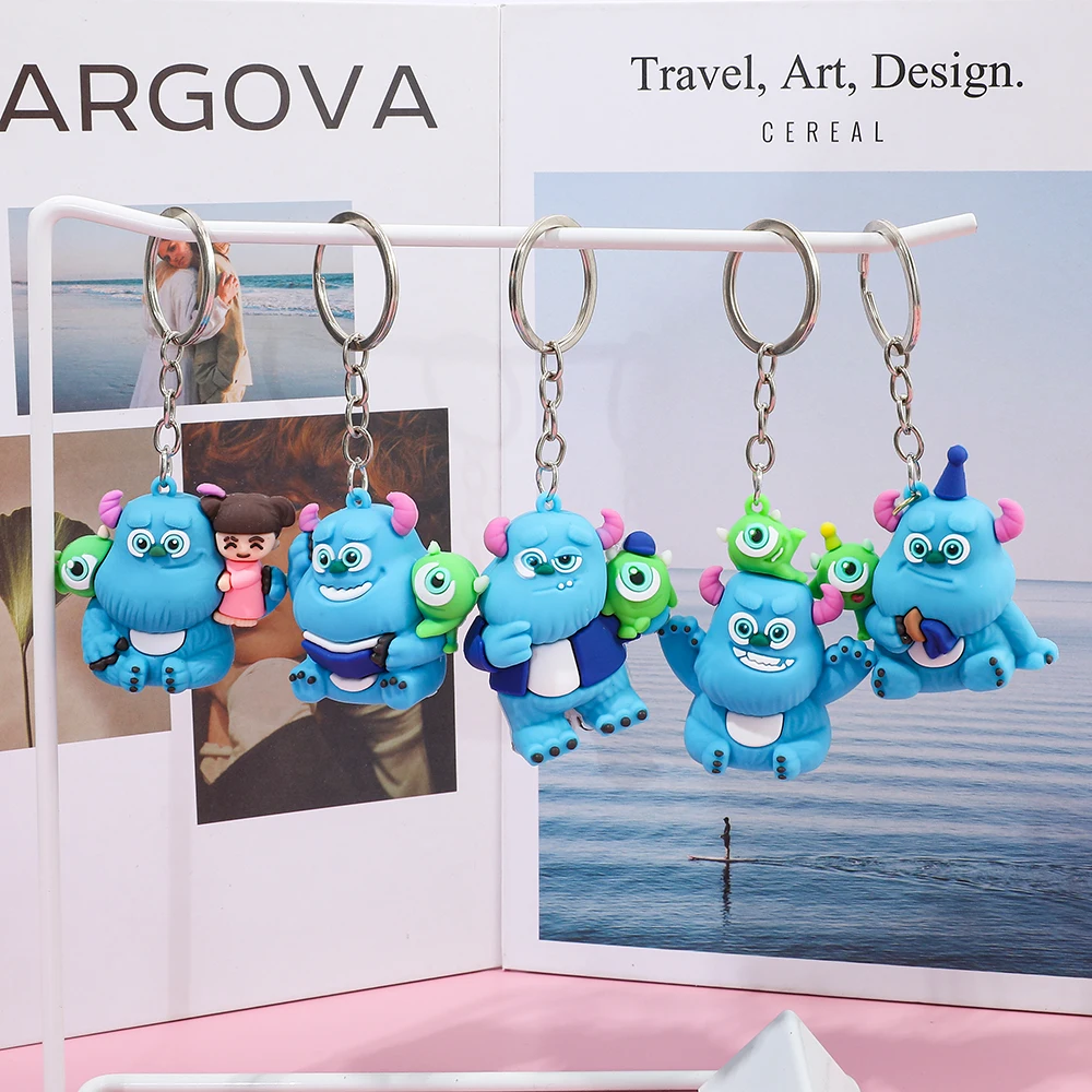 5 uds lindo dibujos animados Disney Monsters Universidad Mike James llavero bolsa de coche colgante llavero regalo para niños amigos accesorios enteros