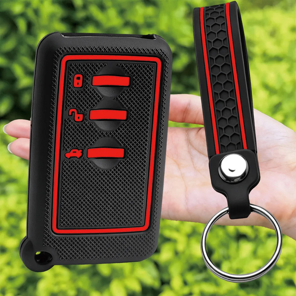 For Subaru Forester Outback Crosstrek Impreza Ascent WRX BRZ Legacy XV silicone car key fob cover with finger loop and key ring
