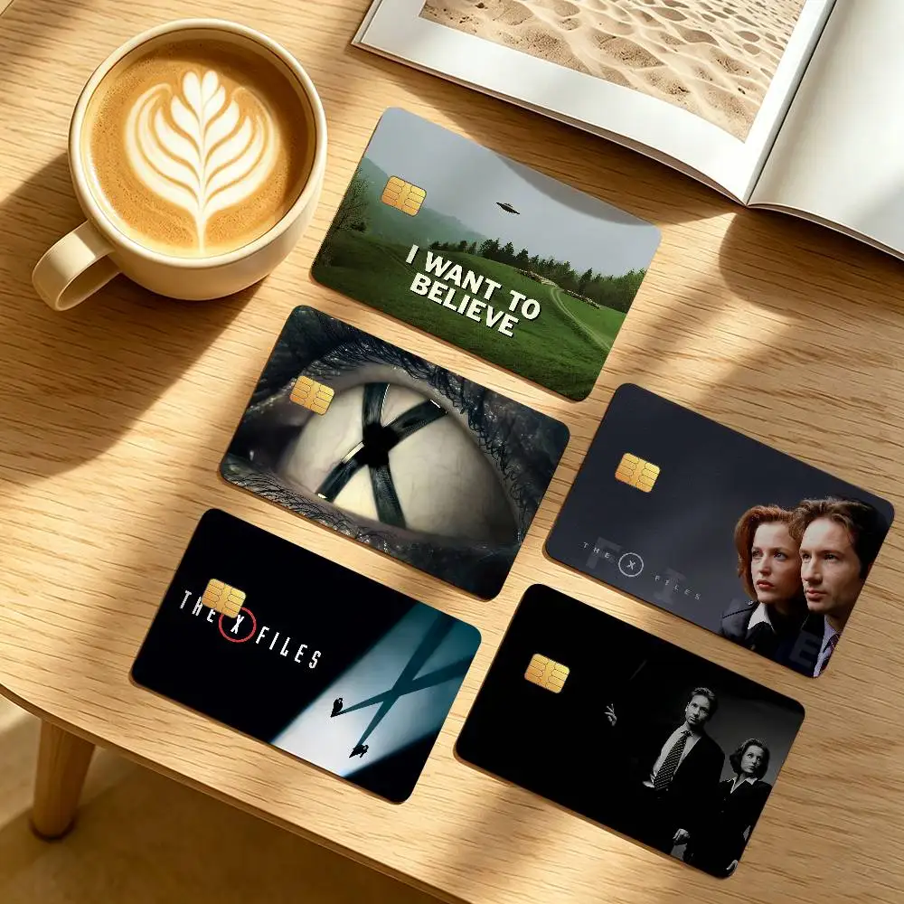 Class The X-Files Vintage Credit Card Public Transportation Cards Protective Sticker Waterproof Card Face Decoration 4PCS