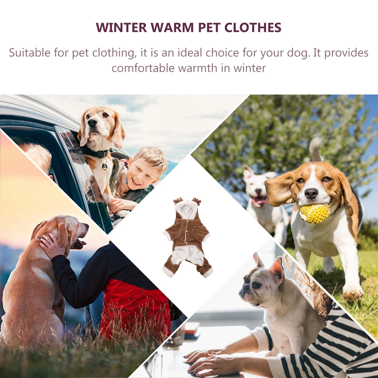 

1Pcs Pet Dog Supply Lovely Christmas Outfit Warm Comfortable Winter Clothes for Dogs Breathable Elastic Four Leg Wear