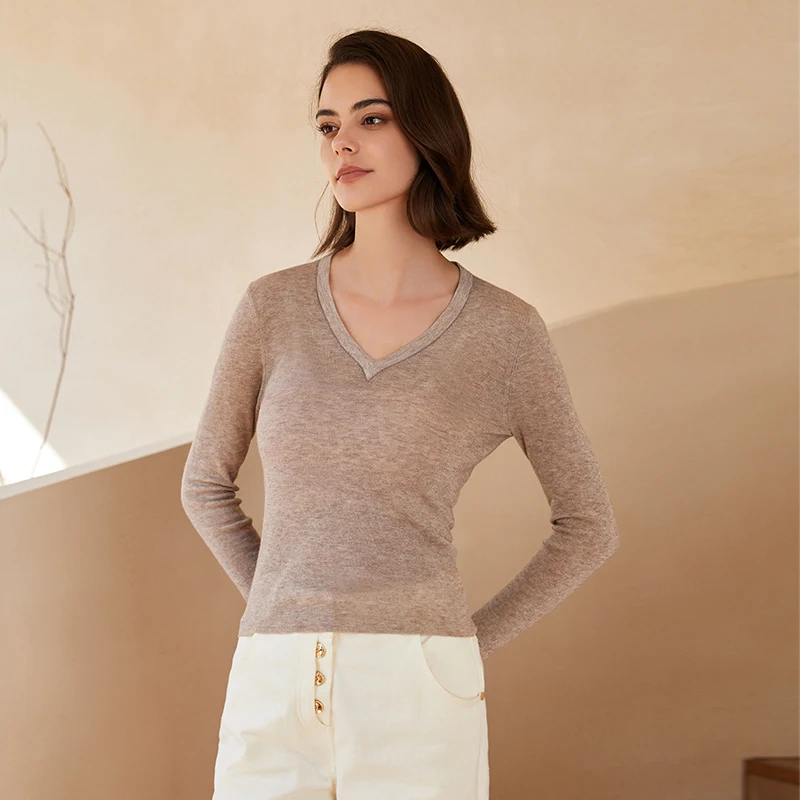 BC-199 Luxury Womens Clothing Autumn Thin Wool Sweaters Woolen Knitwear Base Shirts