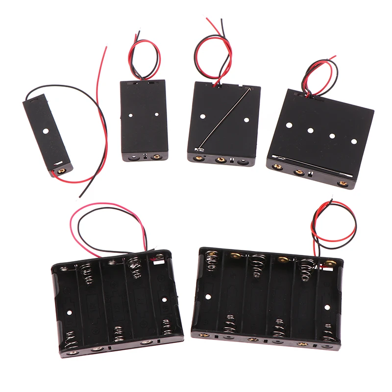 【LM】1 2 3 4 5 6 Slots 3V AA Battery Case Box AA LR6 HR6 Battery Holder Storage Case  Lead Wire Bateria Protection Container