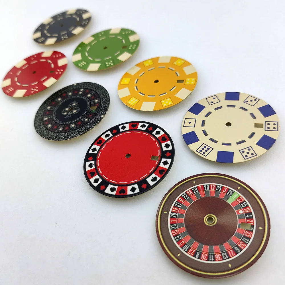 NH35 cocktail poker style watch dial diameter 35mmsuitable for NH35a/34/36 mechanical watch modification accessories NH35 dial