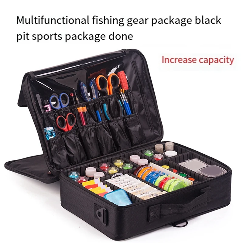 Fishing Tackle Bag Fishing Reel Waterproof Fishing Lure Bag Multi-Layer Fishing Reel Case