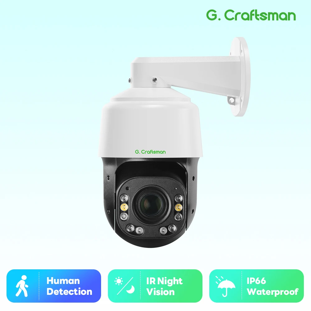 C-R,PTZ PoE IP Camera 4K 8MP IMX415 Sensor PTZ Human&Vehicle Detection Two-way Audio Security Surveillance PM3 G.Craftsman