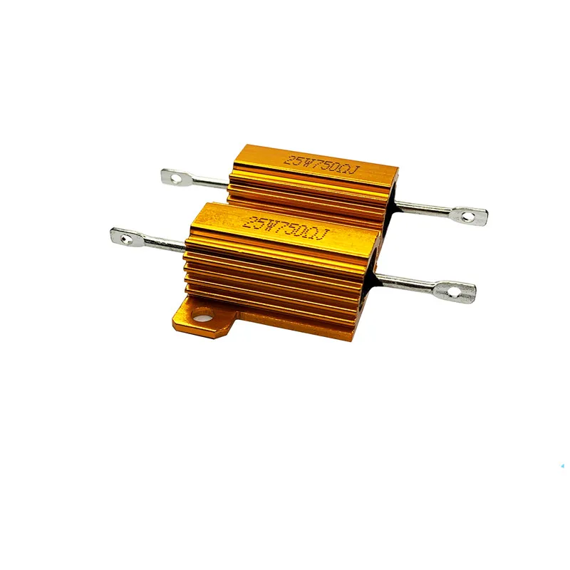 1pcs 10W 25W 50W  RX24 Aluminum Power Metal Shell Case Wirewound Resistor  0.1 0.5 1 1.5 2 6 8 10 20 100 150 200 300 1K 10K ohm