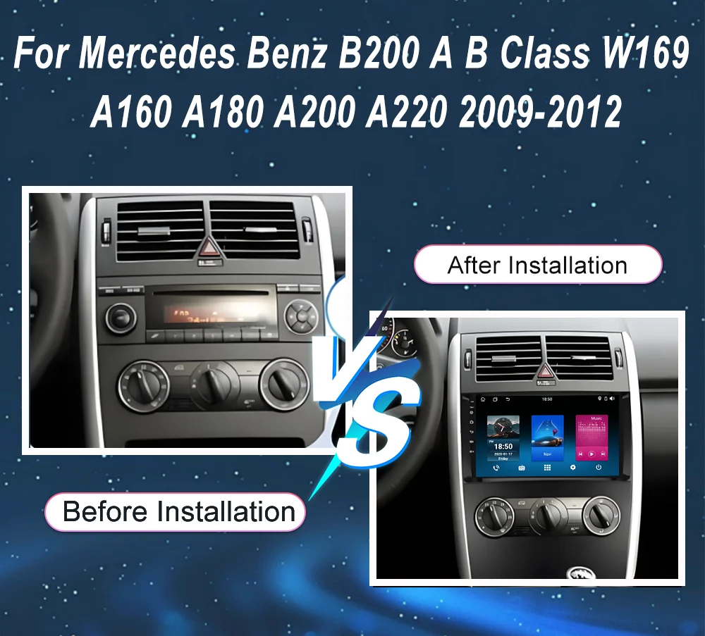 Android 15 GPS Car For Mercedes Benz B200 A B Class W169 A160 A180 A200 A220 2009-2012 Multimedia Head unit Radio Stereo 4G WIFI