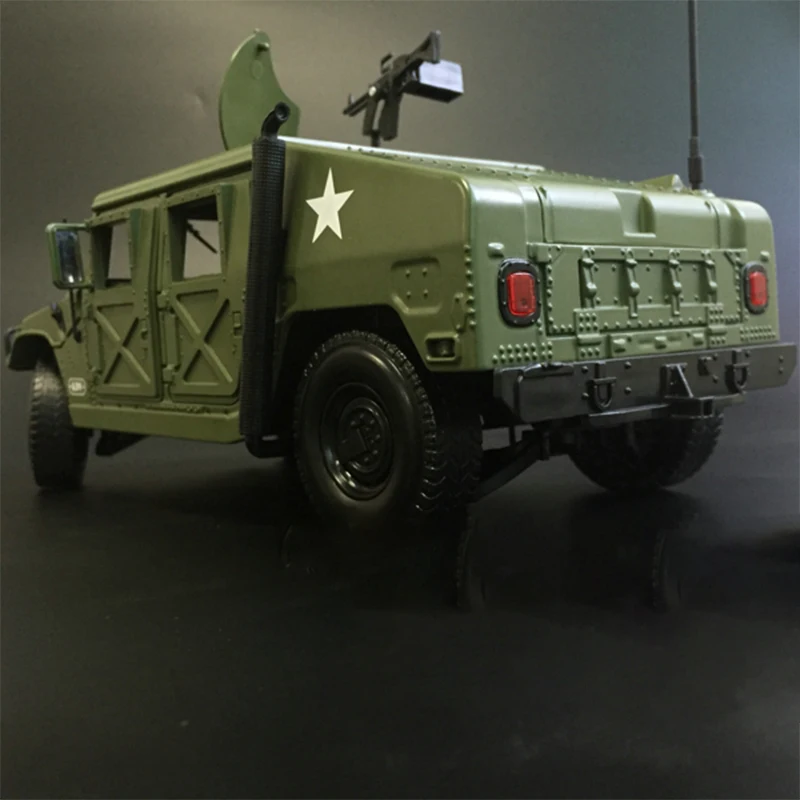 Diecast 1:18 Scale Alloy Armored Manned Infantry Vehicle Hummer Special Forces Model 3.75 Inch Soldier Classic Display Gift