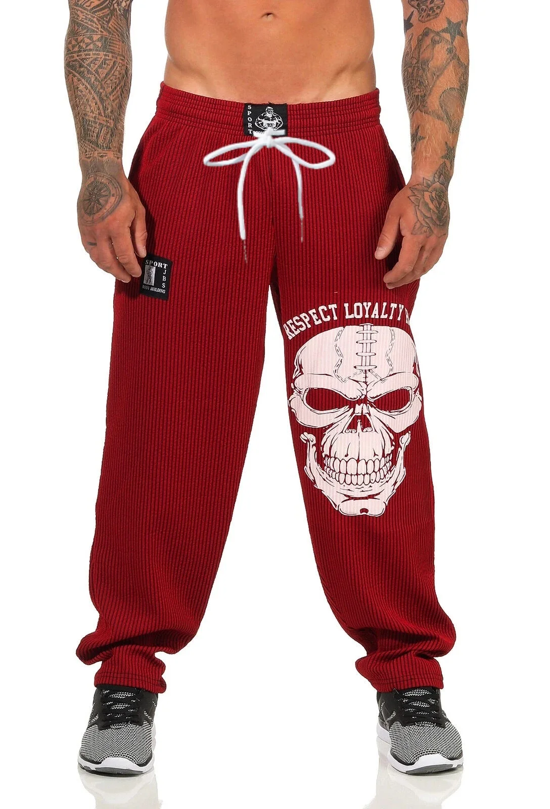 2026 New Model Men Gothic Vertical Graphic Wide Leg Sweatpants Drawstring Loose Straight Baggy Y2K Dark Punk Streetwear Pants.