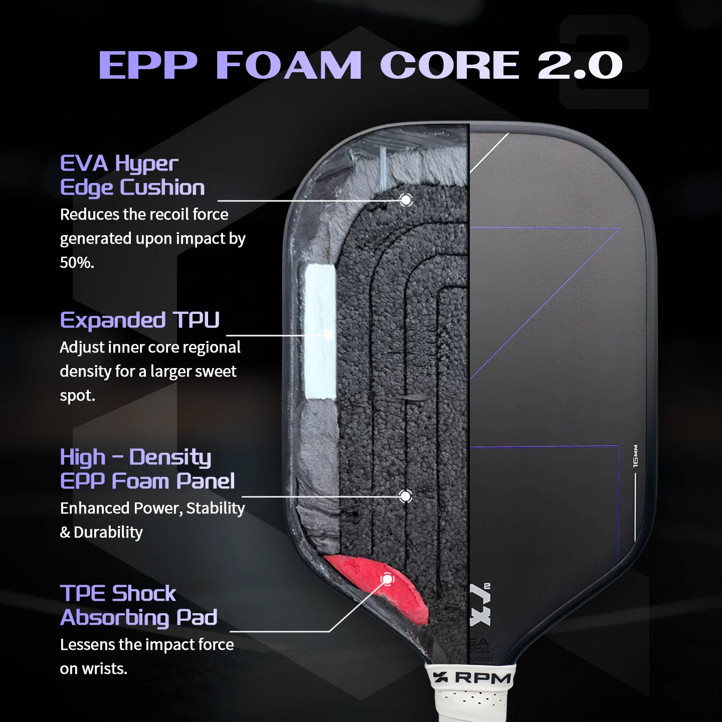rpm-q2-pickleball-paddle-1-1-t700-carbon-fiber-surface-friction-hot-press-expanded-tpu-epp-foam-enhanced-core-16mm