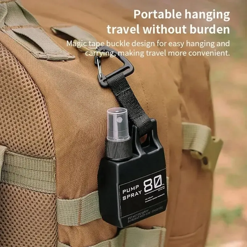 Spray Bottle Pump with Buckle, Portable, Outdoor Camping Travel Spray Bottle, Cosmetic Container, Alcohol, Perfume, Refillable