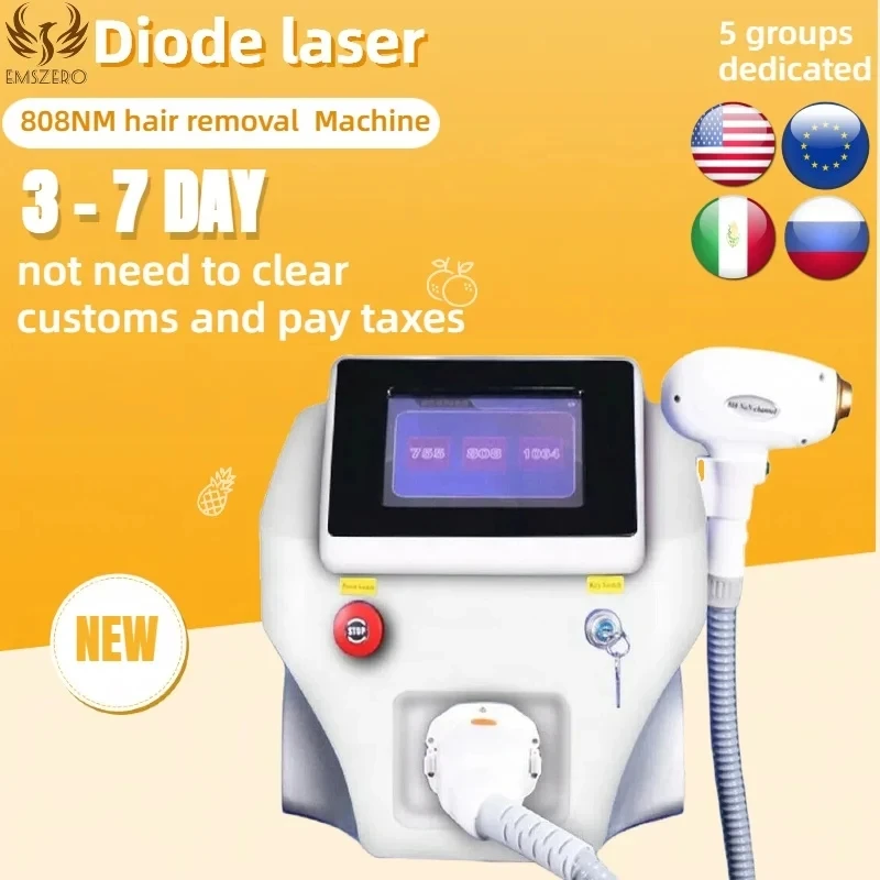 

professional diode 808 hair removal machine Painless depilate Permanent whole body epilate for women 3wavelength 755 808 1064nm