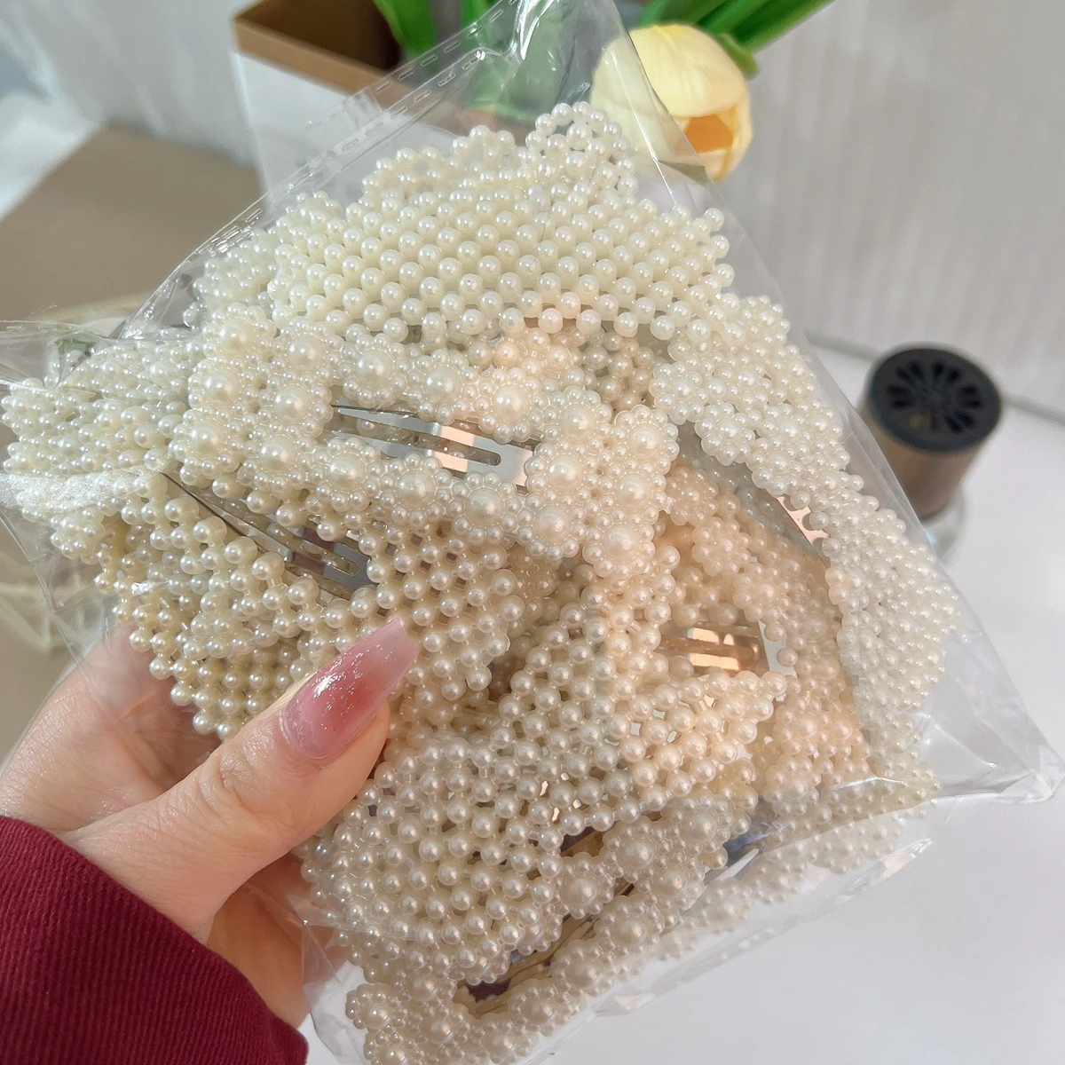 10/20 قطعة من مشابك الشعر اللؤلؤية العصرية والأنيقة، دبابيس الشعر، إكسسوارات الشعر النسائية مناسبة للارتداء اليومي، متعددة الاستخدامات للحفلات والحفلات الراقصة [مزيج عشوائي]