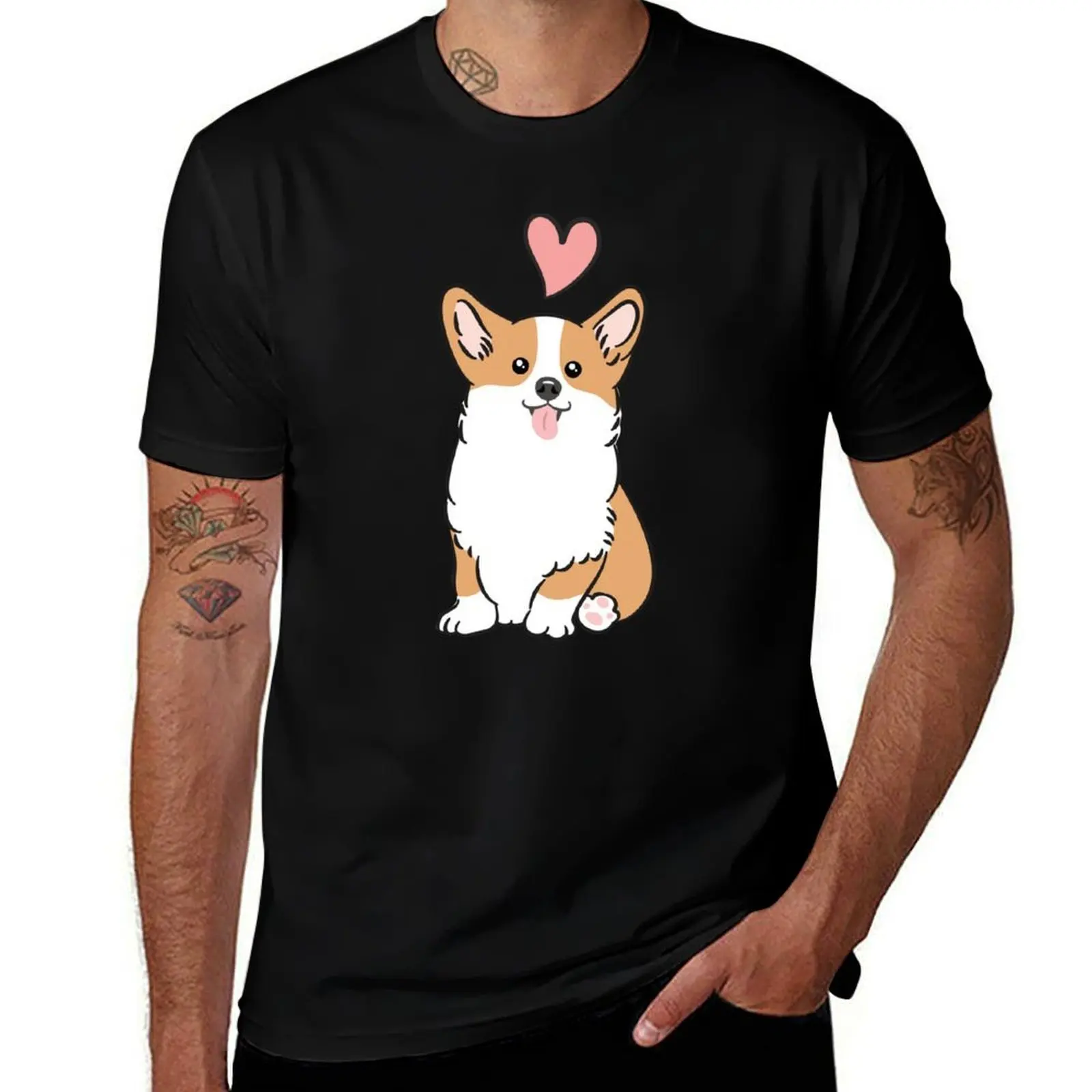 Love Corgi - Red 1 T-Shirt Regular Fit Plain Tee Shirt T-Shirt
