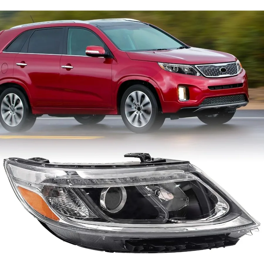 

Фара в сборе, совместимая с галогенными фарами Kia Sorento EX SX 2014, 2015, сменная прозрачная линза со светодиодной подсветкой DRL и B