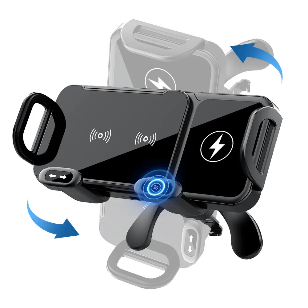 Автомобильное беспроводное зарядное устройство, вращающийся на одно касание, быстрая зарядка, держатель для сотового телефона, вентиляционное отверстие, крепление для сотового телефона для складного экрана телефона