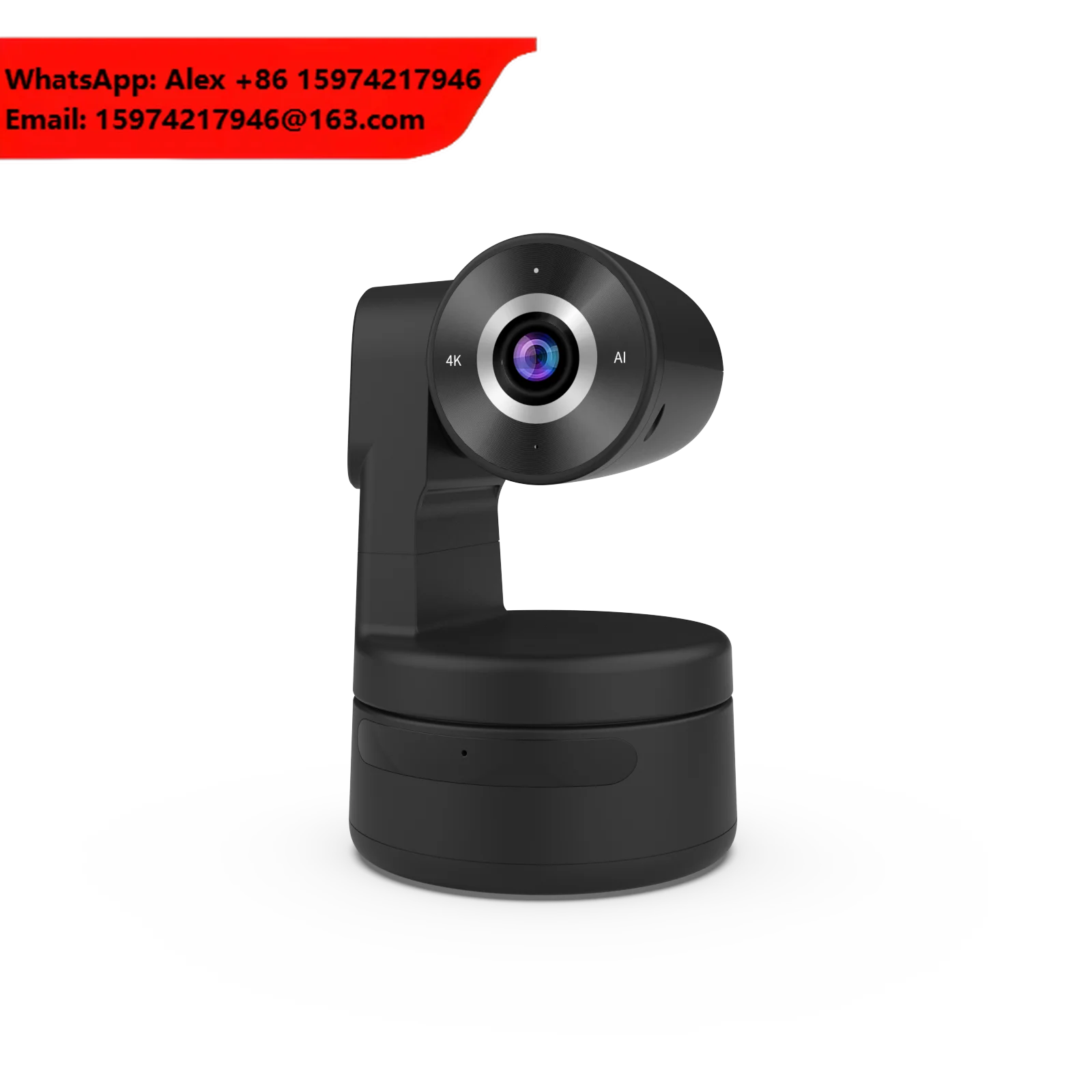 AI Two-axis Gimbal Web Cam 4K 2K 1080P Meeting Camera Wide Angle 360 Rotation H264 Camera PTZ Camera With Remote Control