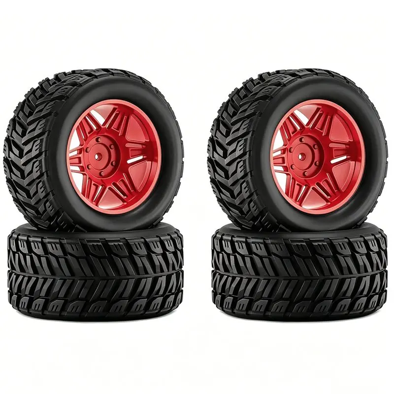 WOWFU-Rubber Tires Wheels For SCY 16101 16102 For MJX 16207 HBX 16889 For TRAXXAS 1/16 SUMMIT E- Revo ARRMA MINI KRATON