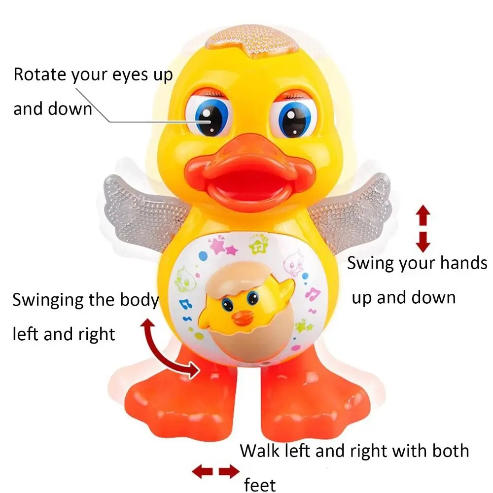 with Flashing Lights Dancing Duck Toy Cartoon Sing Dance Interactive Musical Animal Shake Body Electronic Toys Kids