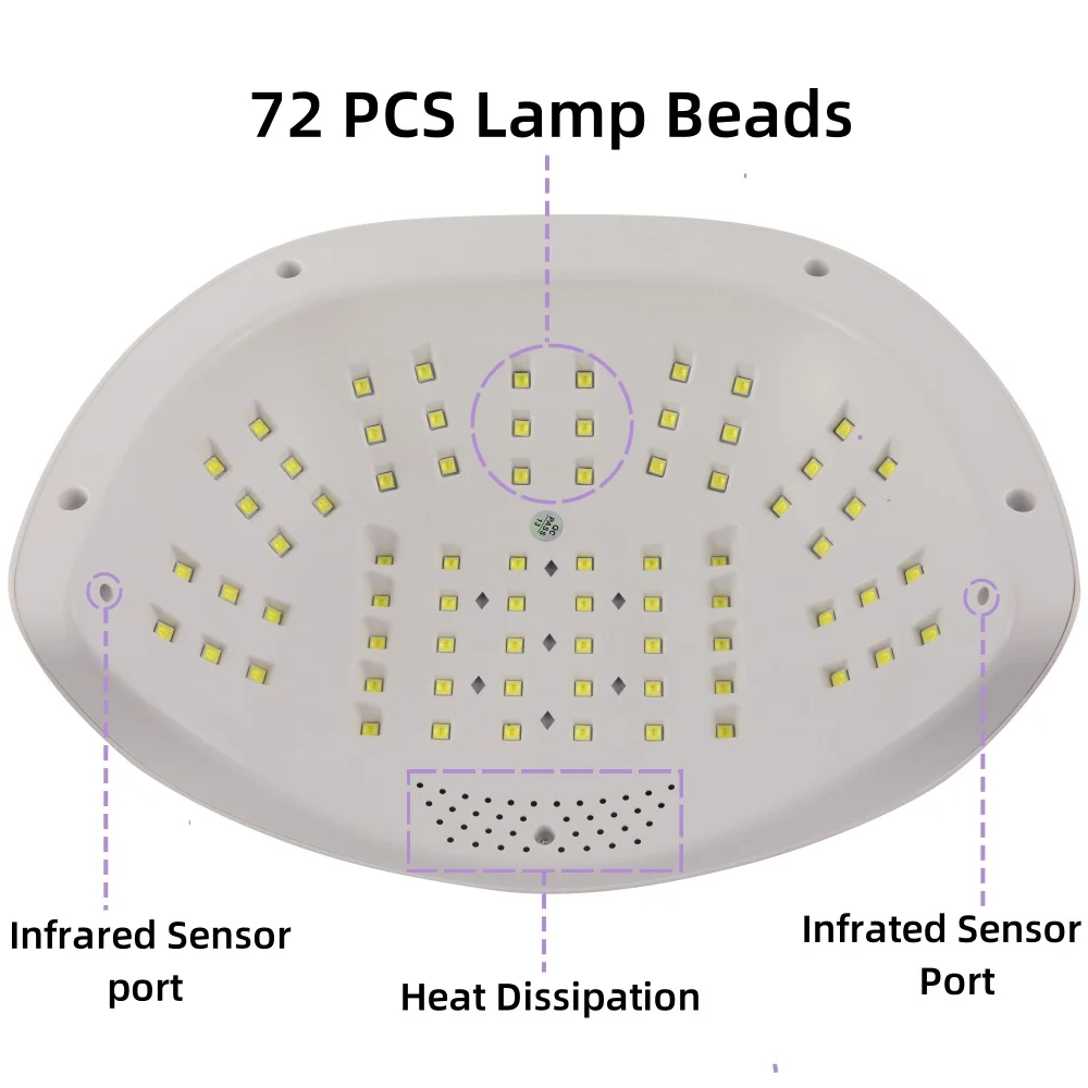 SUN X18MAX مصباح أظافر LED قوي للأشعة فوق البنفسجية لآلة تجفيف طلاء الأظافر مع شاشة LCD كبيرة تعمل باللمس ومجفف أظافر بمستشعر تلقائي