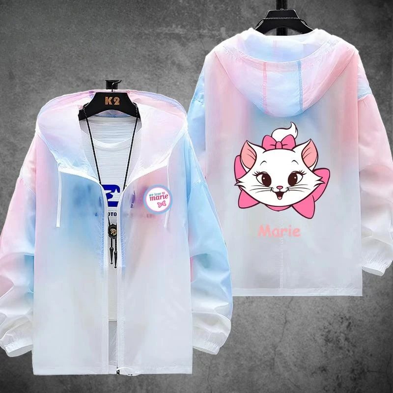 

Рубашка с защитой от солнца Disney Marie Cat унисекс, новая летняя ультратонкая легкая куртка для активного отдыха 2026 года, модная повседневная куртка