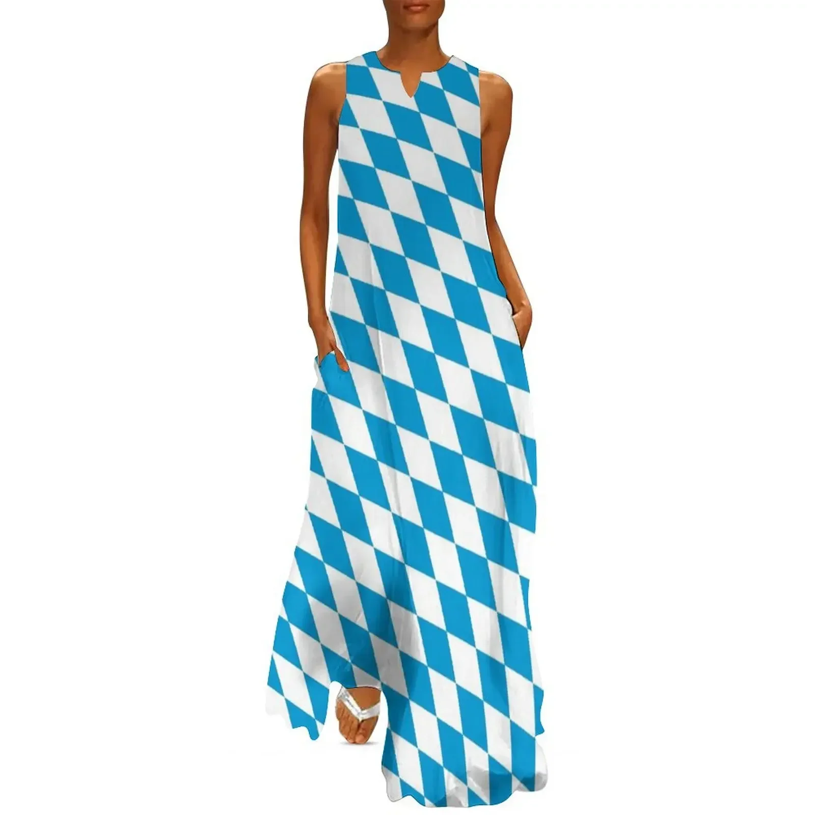 

Bavarian check Long Dress summer dress woman 2025 Summer dresses for women fairy dress
