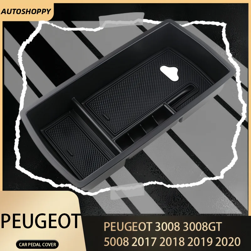 

For Peugeot 3008 3008GT 5008 2017 2018 2019 2020 Car Armrest Storage Box Central Console Tray Container Organizer Accessories