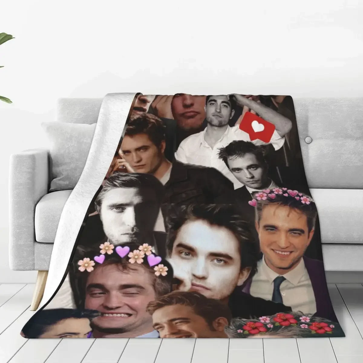 

Robert Pattinson Flannel Blanket The Twilight Saga Movie Edward Throw Blanket for Sofa Bedding Lounge 150*125cm Rug Piece