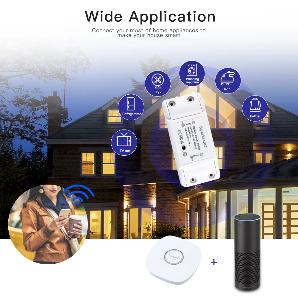 ZigBee TuYa Smart Switch Universal Breaker Timer Wireless Remote Control Standard ZigBee3.0 Work With Alexa Google Home Alice