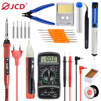 JCD 908S 80W Digital Electric Soldering Iron Set Kit Temperature Adjustable 220V/110V Ceramic Heater Soldering Tips Welding Tool