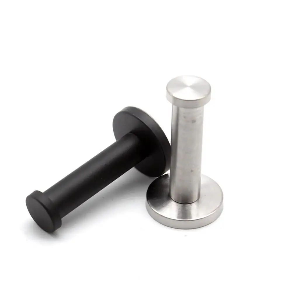 1Pcs with Screws Single Clothes Hook Stainless Steel Cylindrical Hat Towel Rack Bathroom Hardware Accessories Silver Black