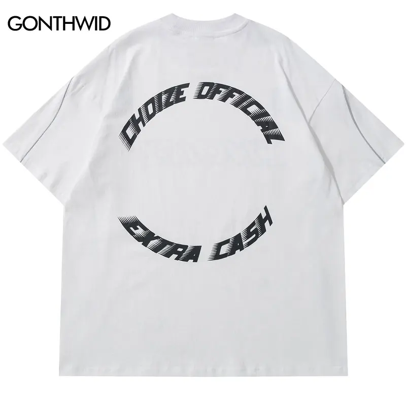 Hip Hop Oversize Men T-Shirt Streetwear Letter Symbol Printed Line Designer T Shirt 2023 Harajuku Tshirt Short Sleeve Tops