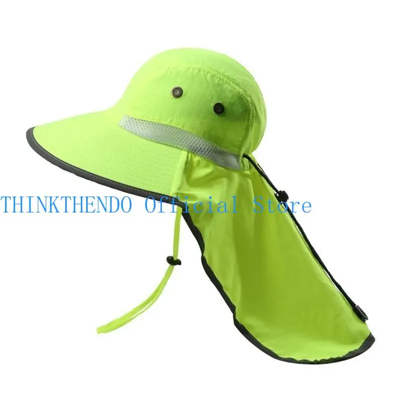 

652F Breathable Fisherman Hat Fluorescent Color Sunproof Hat For Beach And Camping Adventure Outdoor Activity Fishing Hat