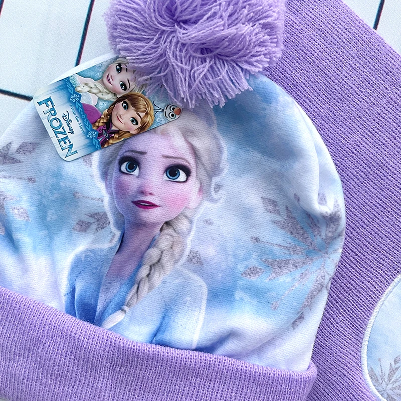 Children\'s Hat New Fall Winter ELSA Cartoon Hat Scarf Gloves Kids Toddler Girl Hat and Scarf Set