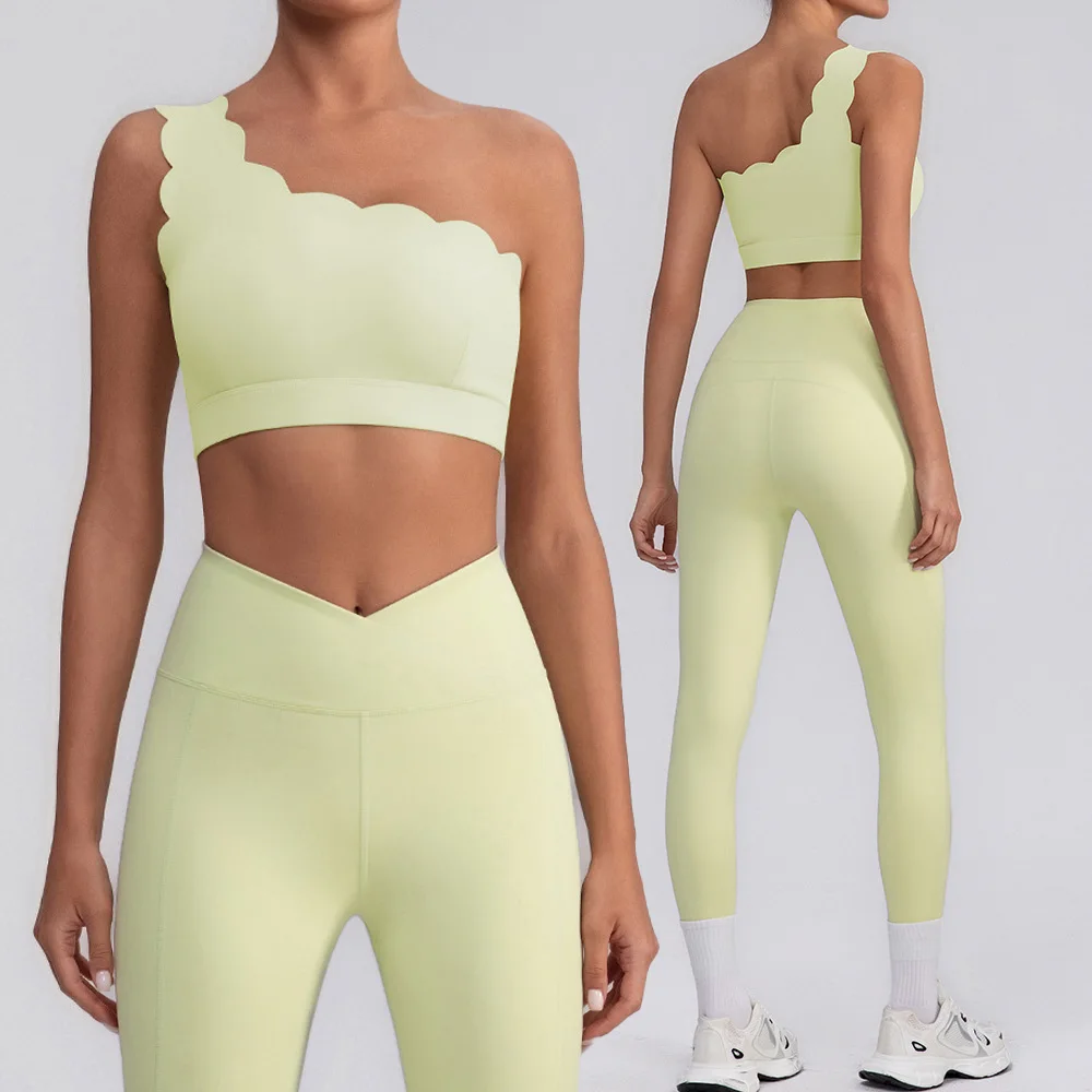 New Yoga Set 2 Pieces Women Tracksuit Sexy Long Sleeve Slim Shirt Workout Top Cross High Waist Leggings Fitness Gym Sports Suits