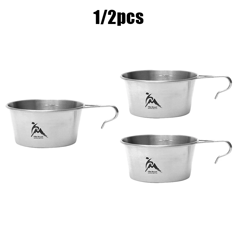 

Hike Mount 600ML Camping Bowl Cooking Pot Stainless Steel Heatable Stackable Portable Shera Bowl Hangable Pot with Scale