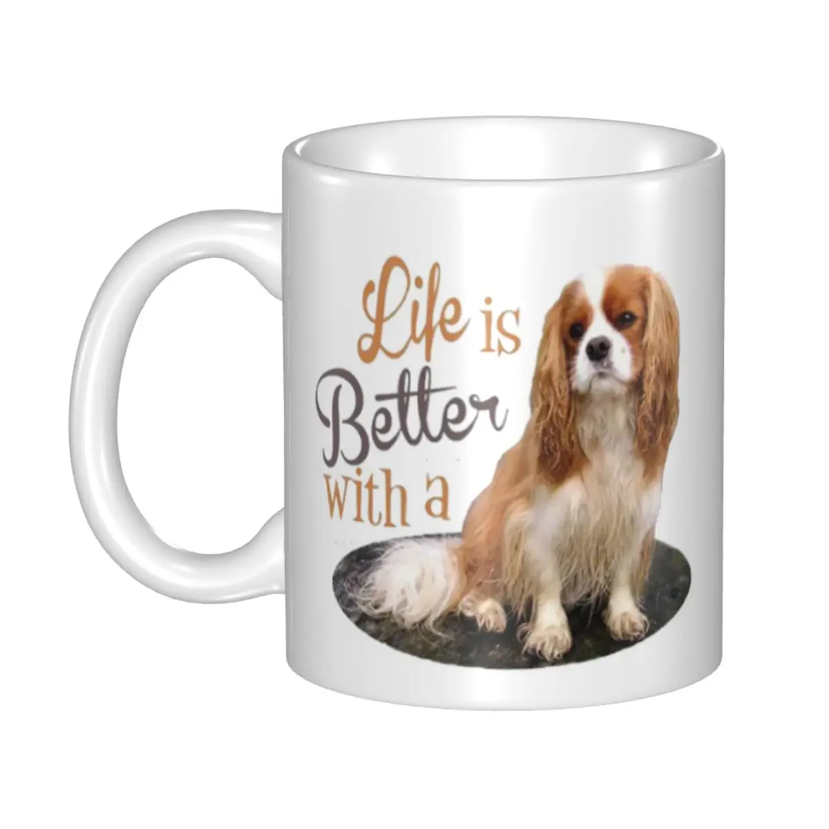 Personalized Cute Cavalier King Charles Spaniel Mug DIY Cartoon Dog Ceramic Milk Tea Coffee Cup