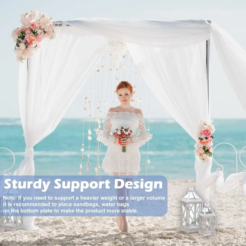 Heavy Duty Backdrop Stand Kit 10x10ft Adjustable Telescopic Pole Frame with Metal Base for Party Wedding Birthday Photography view 5