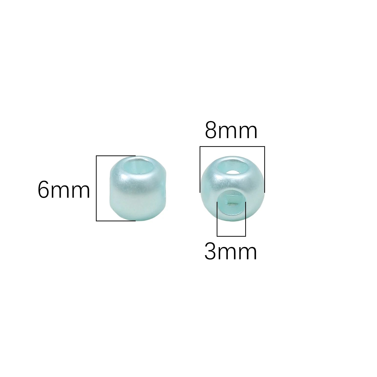 

10/30Pcs 8x6mm Pearlescent Acrylic Four-way Beads Solid Color Loose Spacer Beads For DIY Jewelry Making Bracelets Necklace