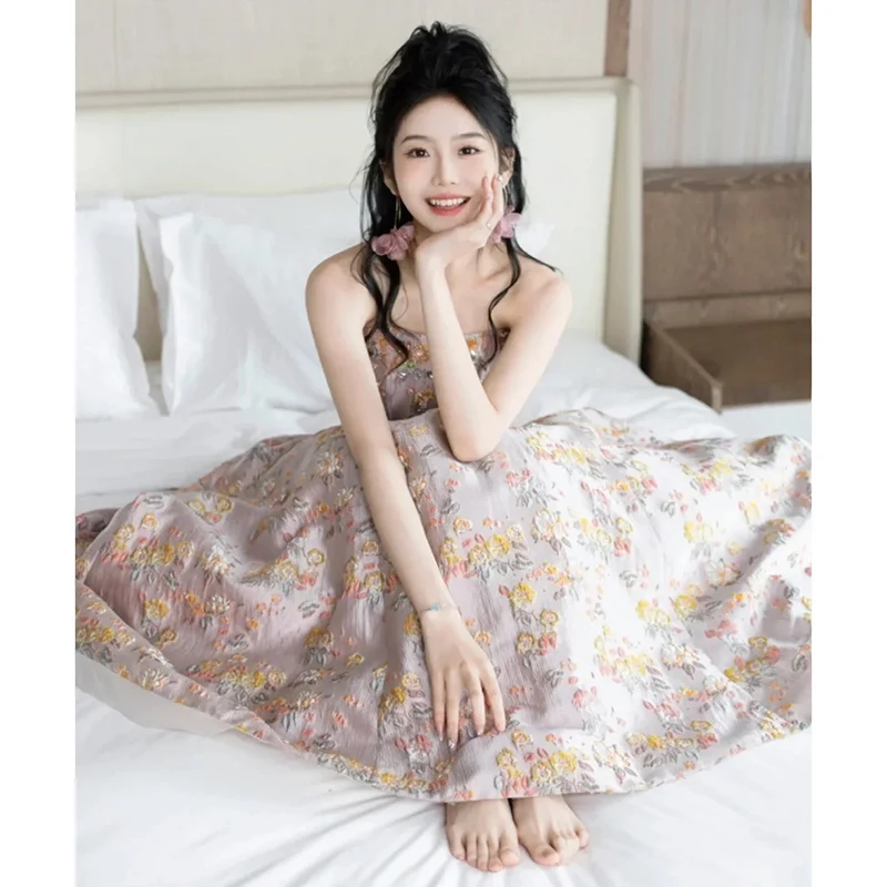 ชุดราตรีลายดอกไม้สำหรับผู้หญิง งานวันเกิด งานแต่งงาน ชุดเจ้าสาวตัวเล็ก ชุดงานเลี้ยงฉลอง ให้ความรู้สึกหรูหรา