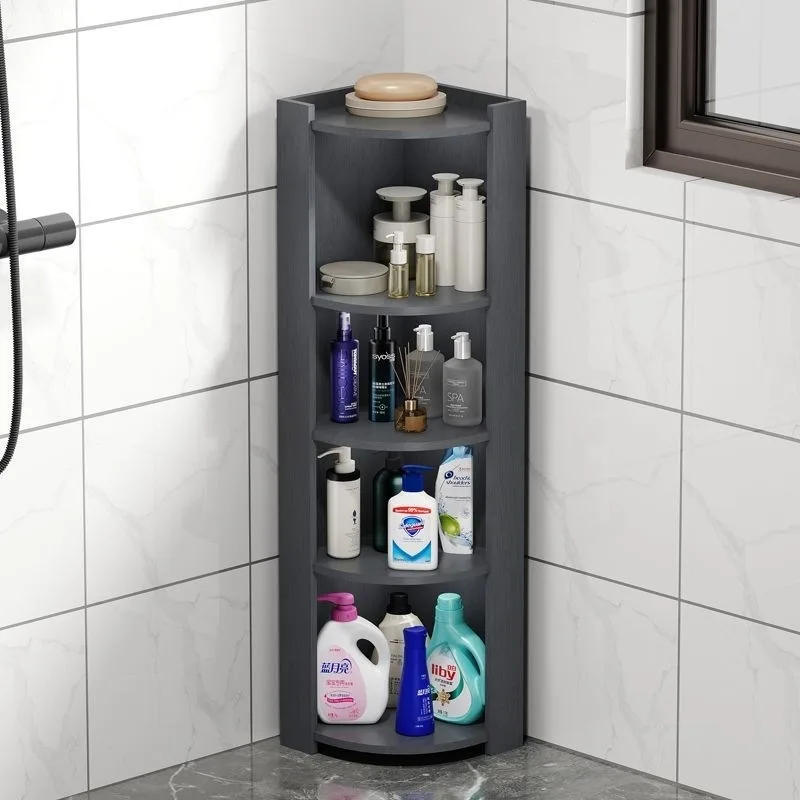Bathroom and toilet storage rack, floor-standing waterproof toiletries, cosmetics corner multi-layer storage cabinet