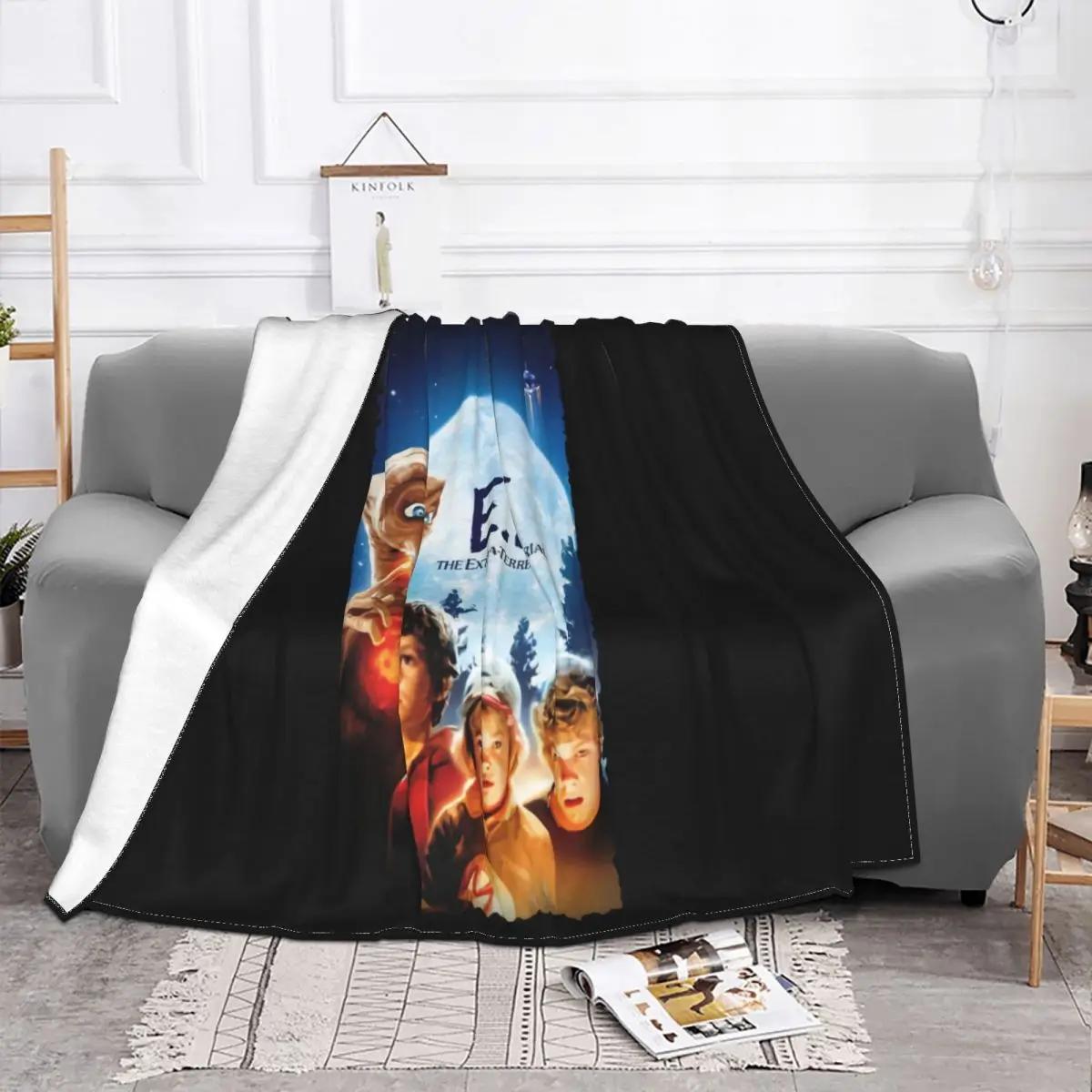 E T Extra Terrestrial V11 White Movie Poster All Sizes S 5Xl Print Good Quality Normal 2021 Latest Throw Blanket