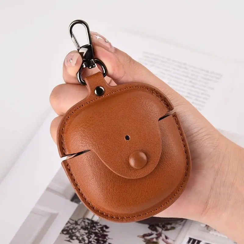 Premium Leather Earphone Cover for QuietComfort Earbuds 2 Shockproof Protective Shell with Keychain for Outdoor Sports