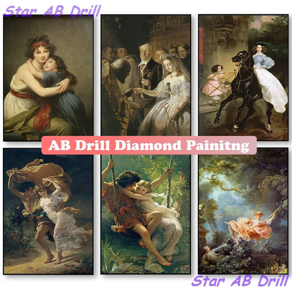 

5D Diamond Mosaic Classic World Famous Painting Kits AB Drill Character Poster Cross Stitch Diy Wall Art Home Decor 2023 Gifts