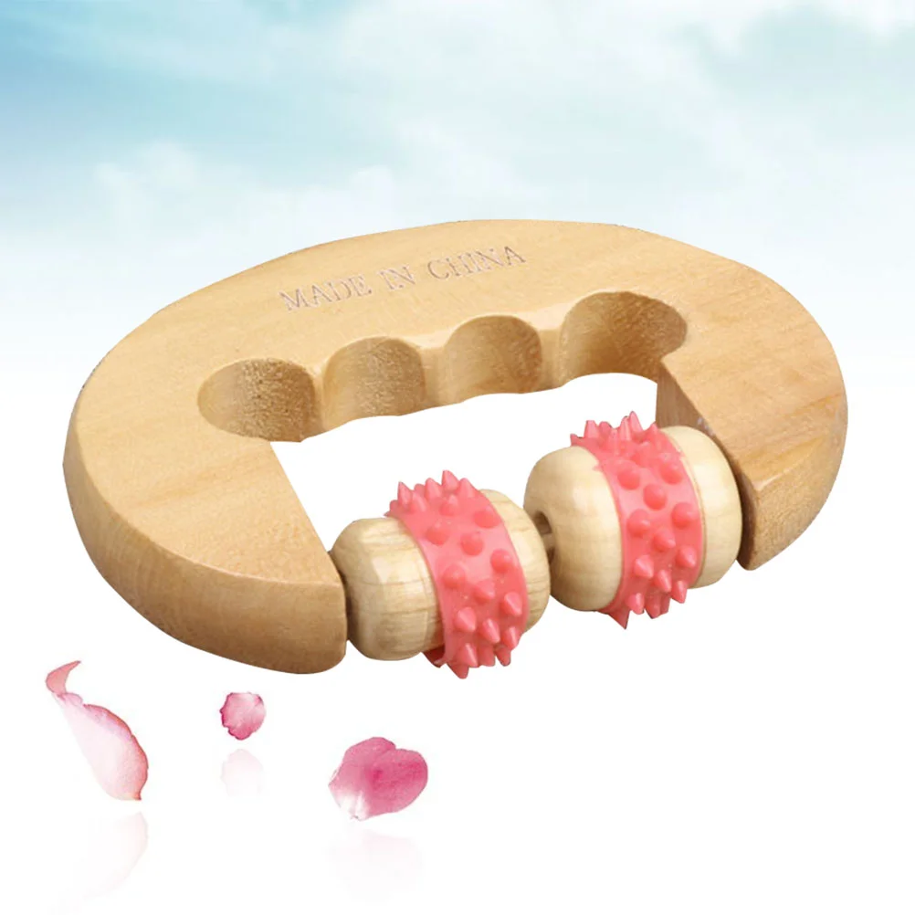 1pc Lady Handheld Wooden Rollers Health Body Palm Foot Head Roller for Men and (12x85x15cm)