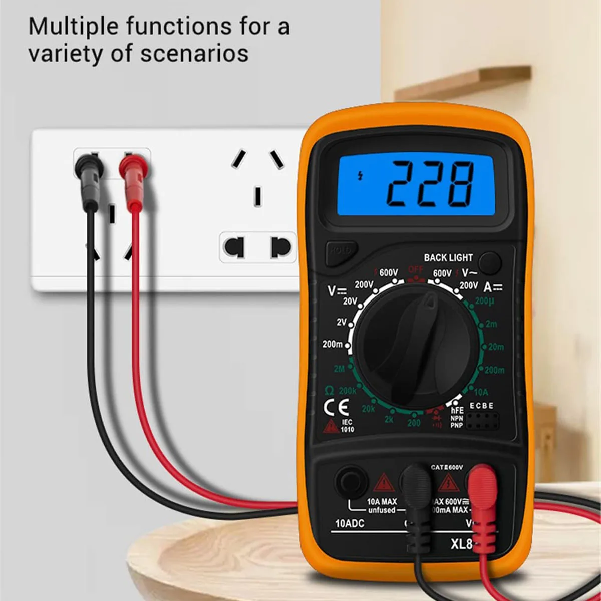 Digital multimeter Portable High-Precision Digital Display Multimeter with Backlight Electrician Multifunction Meter