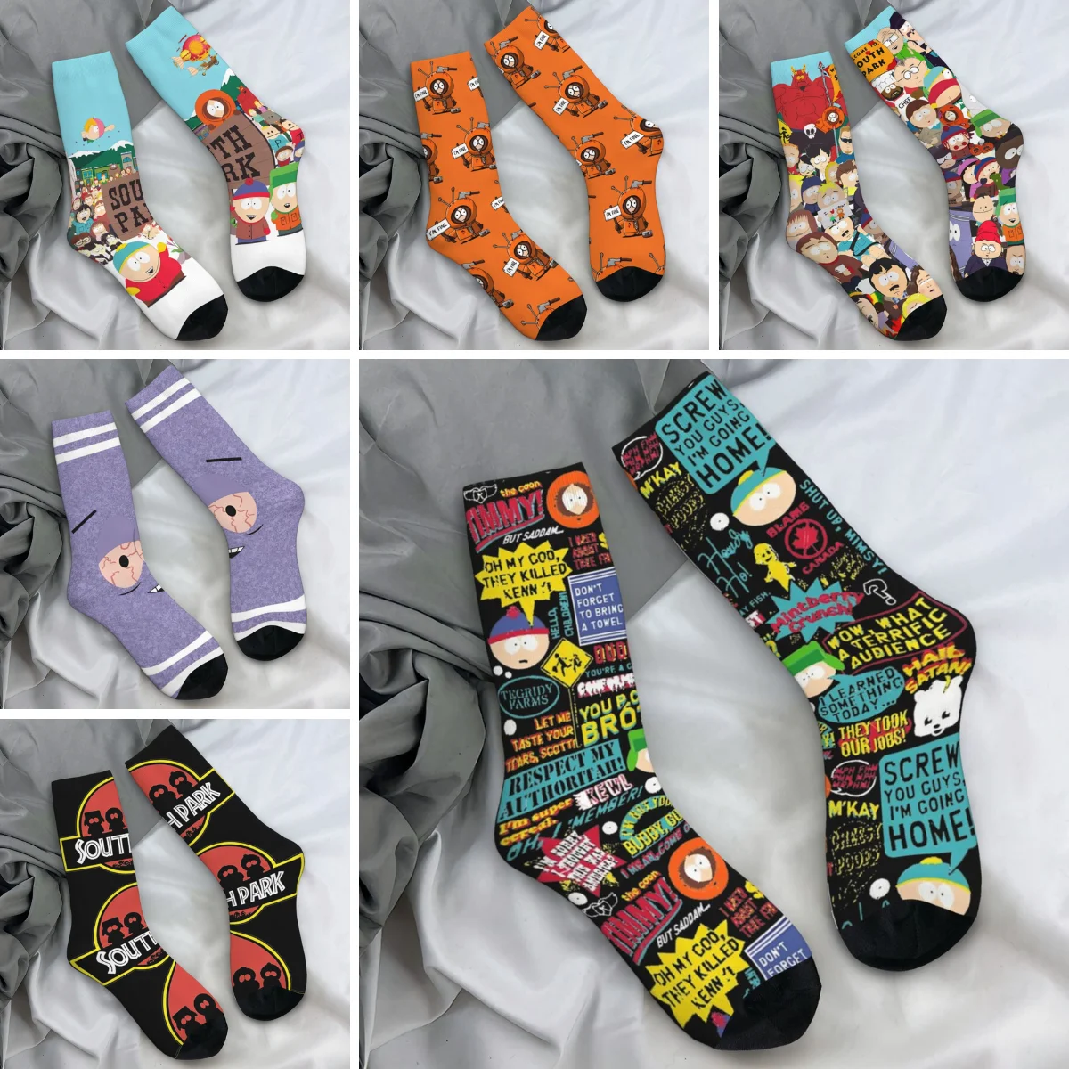 Cartoon Souths Socks Park Novelty Stockings Winter Anti Bacterial Couple Socks Comfortable Pattern Climbing Socks