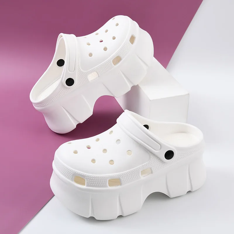 2026 New Women's Solid Color Closed Toe Mules Clogs Breathable Side EVA Thick Sole Slippers Designer Shoes Chunky Shoes