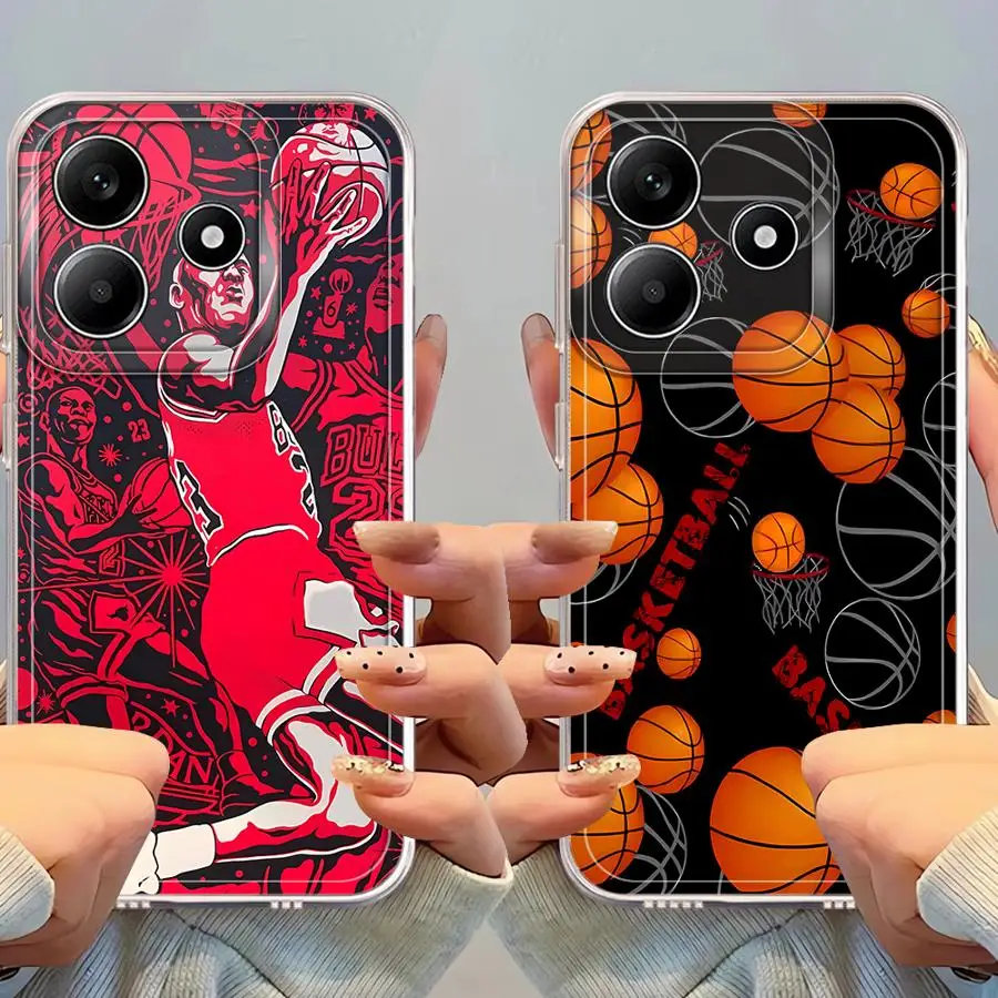 Soft Phone Cover Case for Xiaomi Redmi Note 11S 14C 12 A4 14 Pro Plus 13 12S 11 10S 9 9S 13C Basketball Man Cool