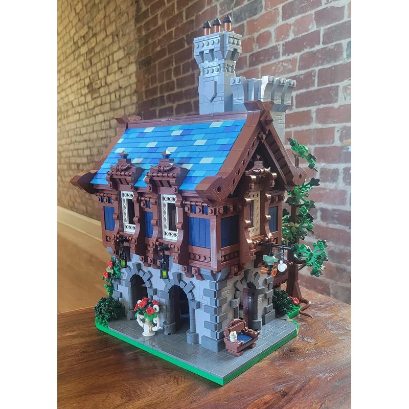 نموذج قلعة القرون الوسطى Moc بنة الفخار متجر بناء نموذج التكنولوجيا الطوب لتقوم بها بنفسك تجميع لعبة البناء المعيارية #3